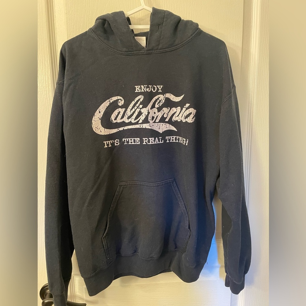 Gildan Charcoal Hoodie with White California Design